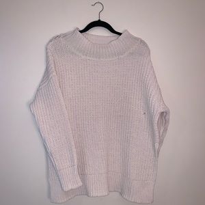 Aerie Oversized Mock Neck White Knit Sweater - NWT